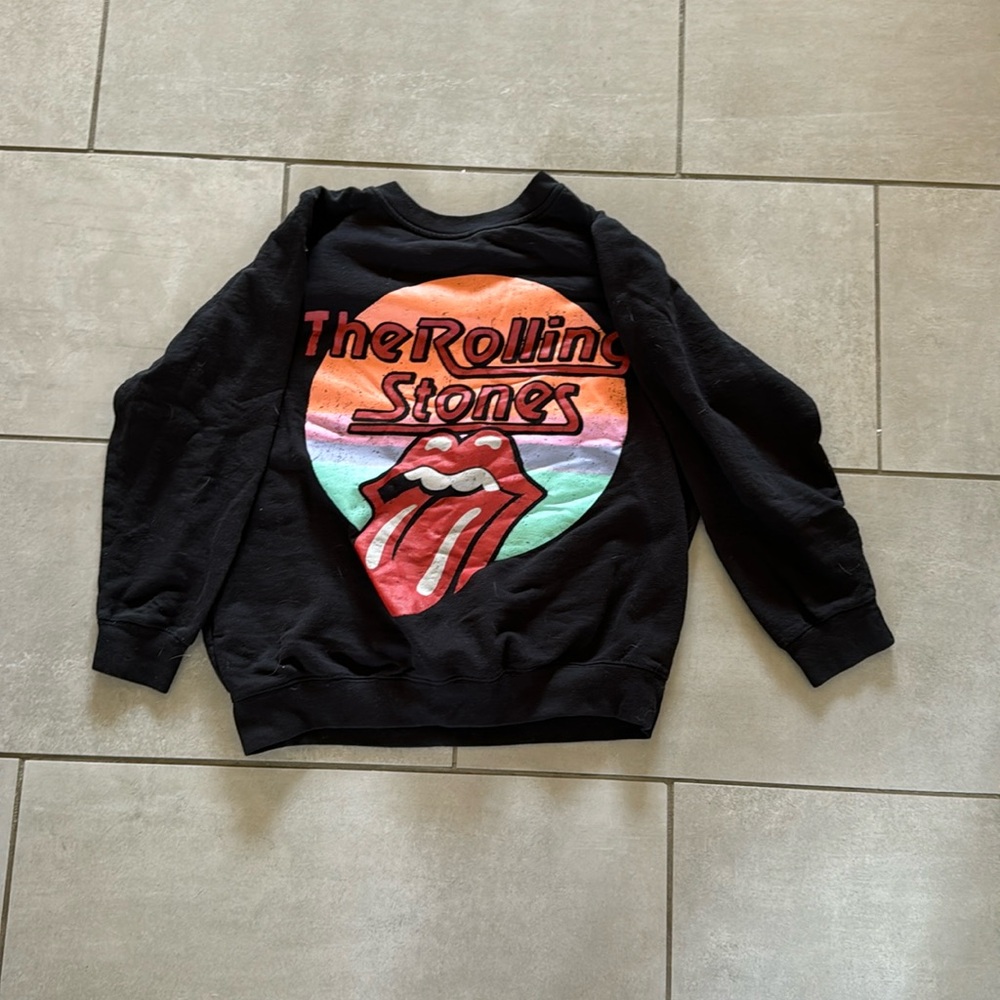 Women small Rolling Stones crewneck sweatshirt black